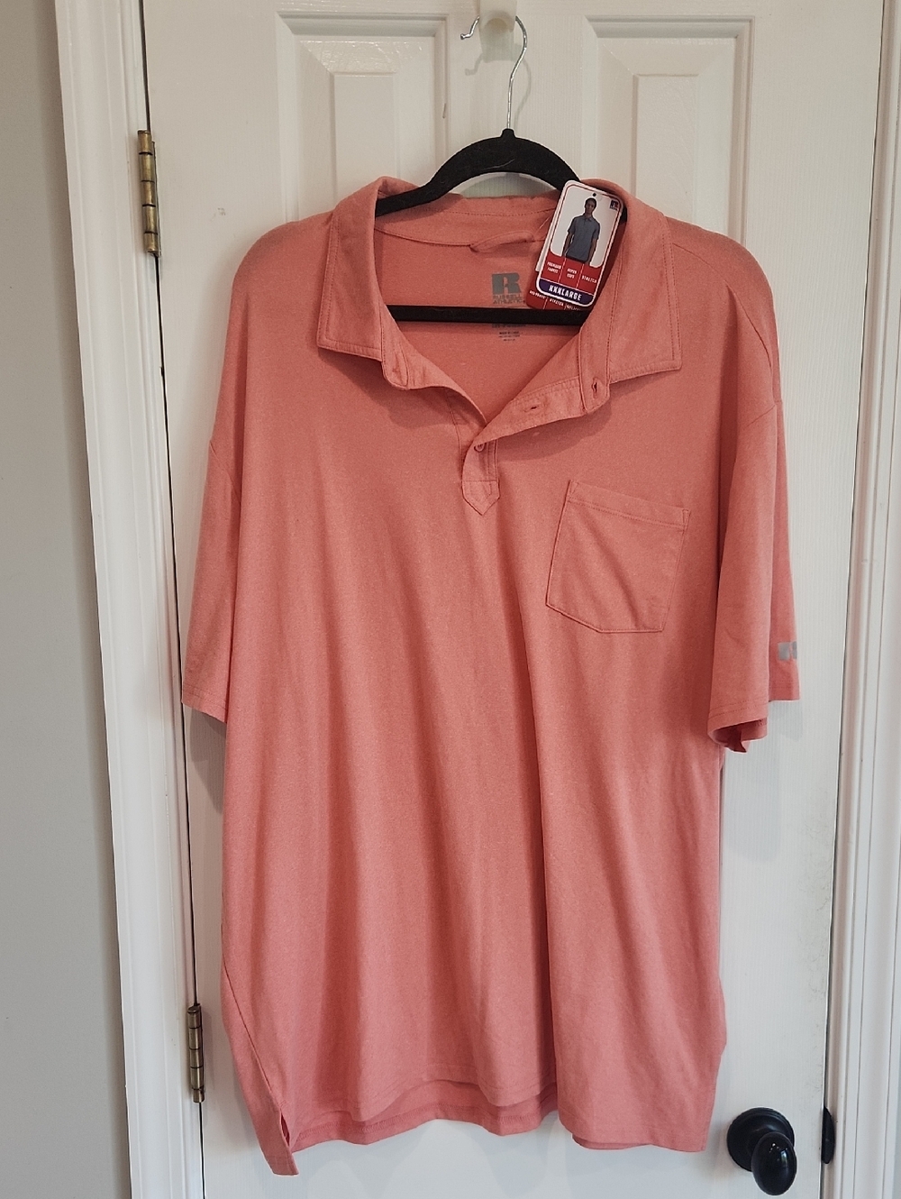 Russell Athletic Men's Pocket Polo in Coral